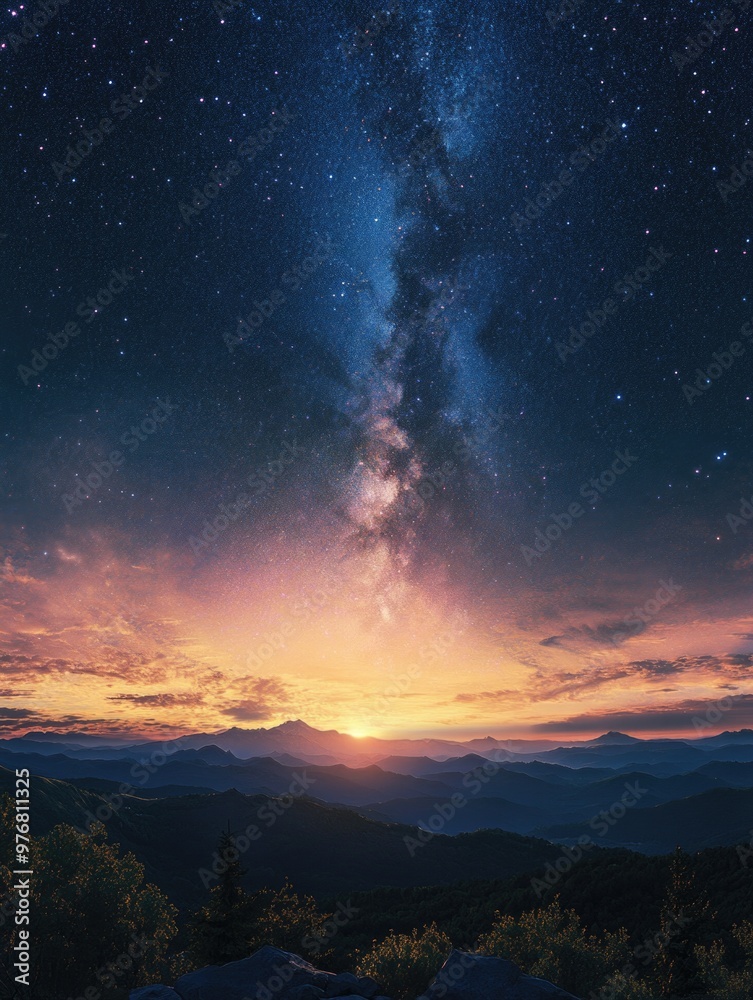 Fototapeta premium Milky Way Night Sky View