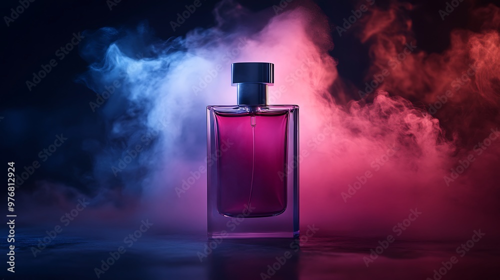 Perfume Bottle in a Smoky Setting