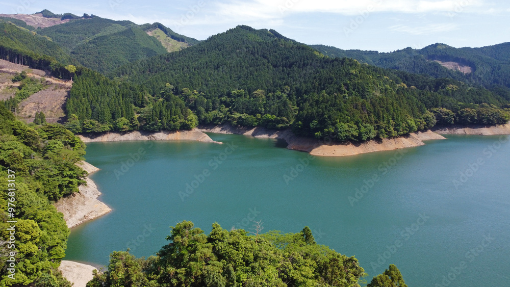 小石原川(上秋月湖)のドローン空撮 小石原川(上秋月湖)のドローン空撮