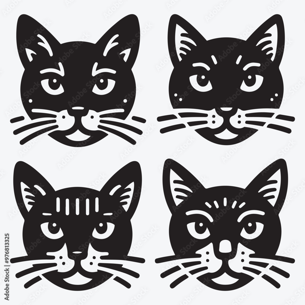 Cat Silhouette Bundle Clip Art Vector Illustration for Animal Lovers Cat Silhouette Bundle Clip Art Vector Illustration for Animal Lovers
