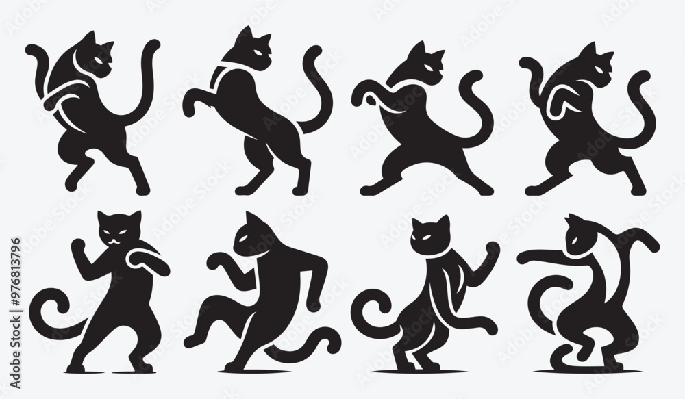 Cat Silhouette Bundle Clip Art Vector Illustration for Animal Lovers Cat Silhouette Bundle Clip Art Vector Illustration for Animal Lovers