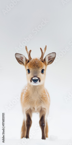 Baby reindeer isolated on white background