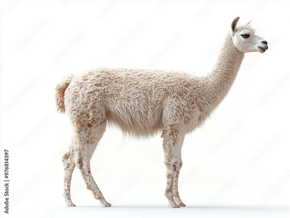 Lllama or alpaka isolated on white background Lllama or alpaka isolated on white background
