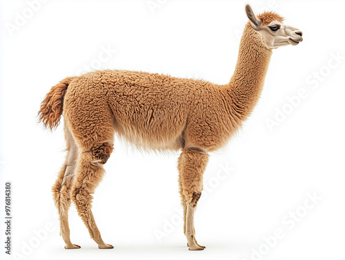 Lllama or alpaka isolated on white background photo