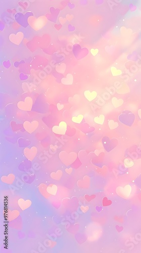 Dreamy Pink Pastel Hearts Background Wallpaper