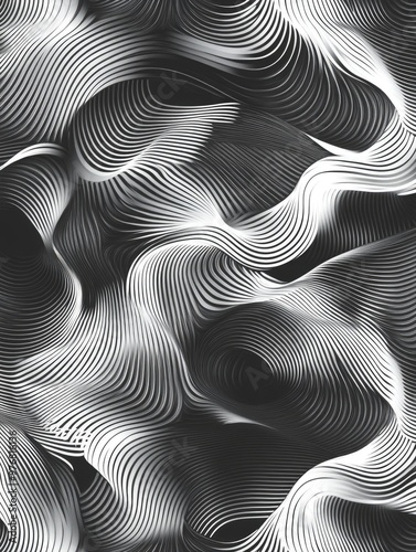 Wavy Lines Black and White