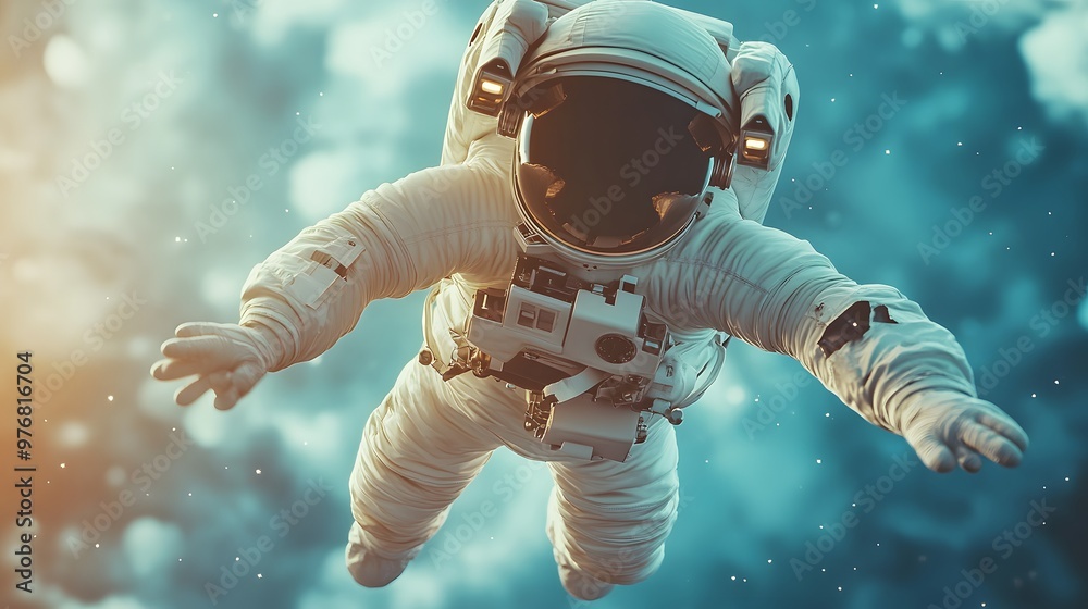 Fototapeta premium 3d fun cute astronaut image