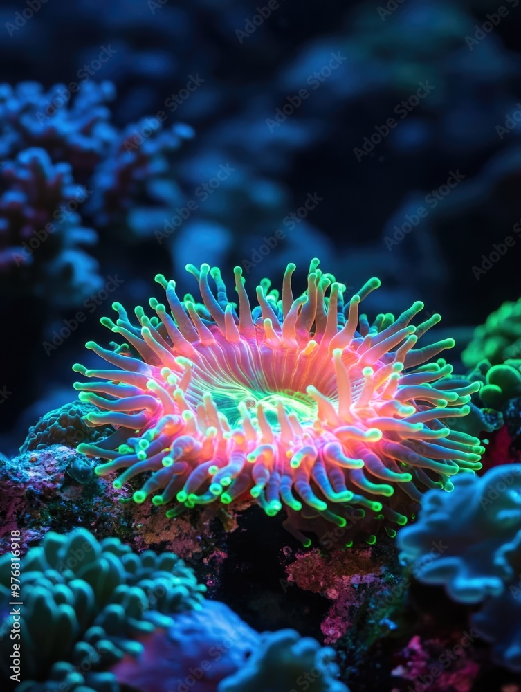 Coral with neon lights Coral with neon lights