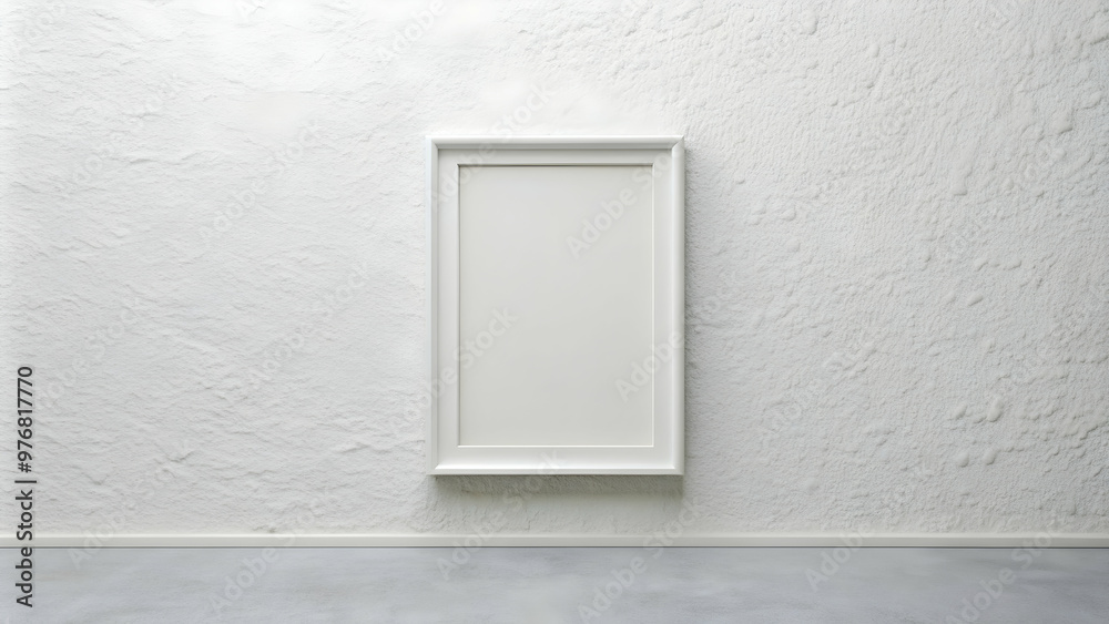 Clean and minimalistic white wall with a white frame, neutral, modern, interior design, empty, blank, simple, contemporary Clean and minimalistic white wall with a white frame, neutral, modern, interior design, empty, blank, simple, contemporary