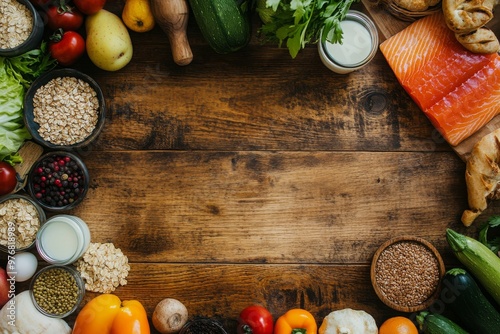 Healthy Food Ingredients on a Wooden Table