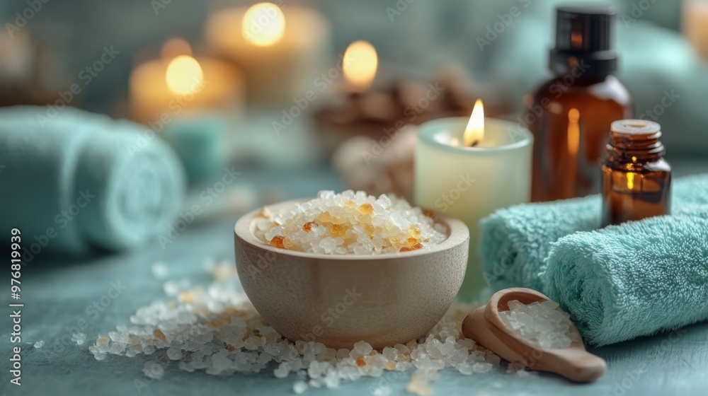 Spa Relaxation   Bath Salts  Candles  and Essential Oils