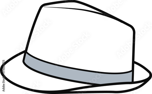 Felt Hat, Fedora Hat vector illustration. Hat accessory design flat sketch