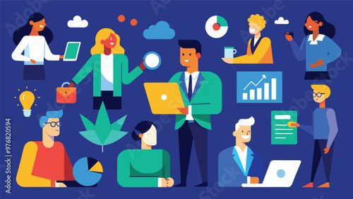 Digital business concept illustrations,mega set collection of scenes with men