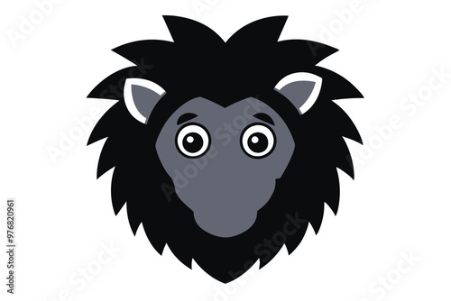 lion muscat head icon mascot design silhouette