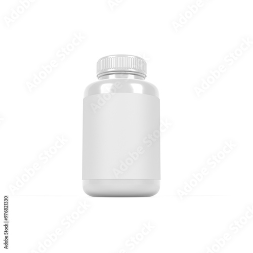 Pills bottle isolated on white background. Mockup. Blank. 3d illustration.