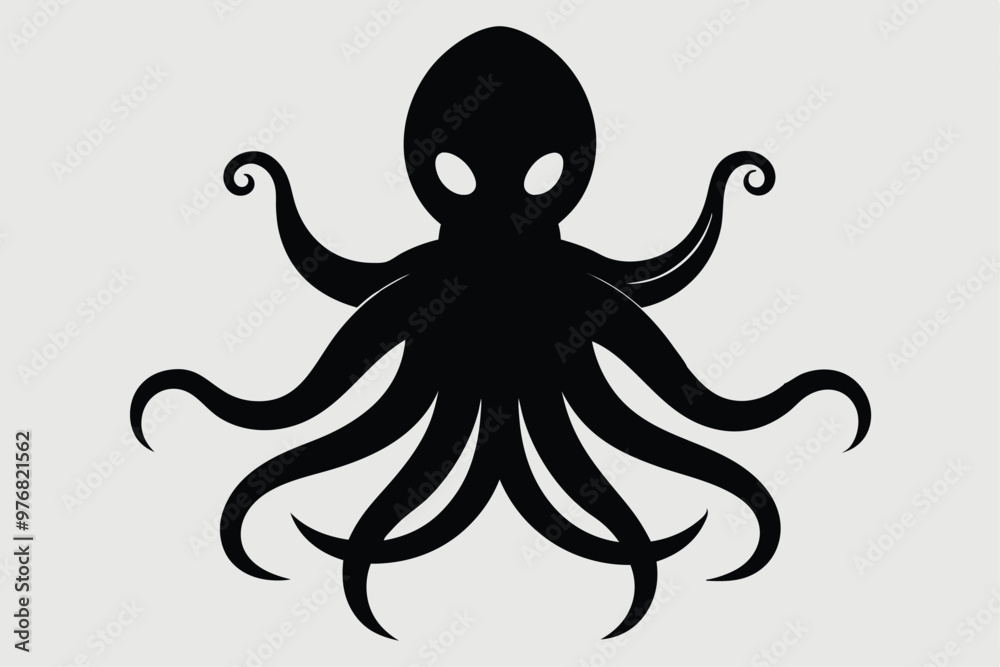octopus mascot logo design silhouette vector black icon octopus mascot logo design silhouette vector black icon