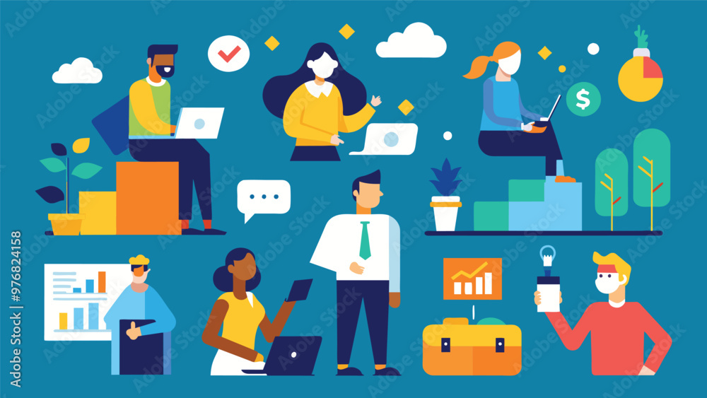 Digital business concept illustrations,mega set collection of scenes with men Digital business concept illustrations,mega set collection of scenes with men