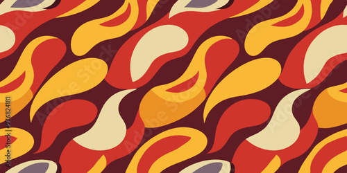 Fabric Seamless Pattern groovy style 