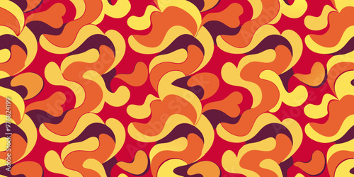 Fabric Seamless Pattern groovy style 