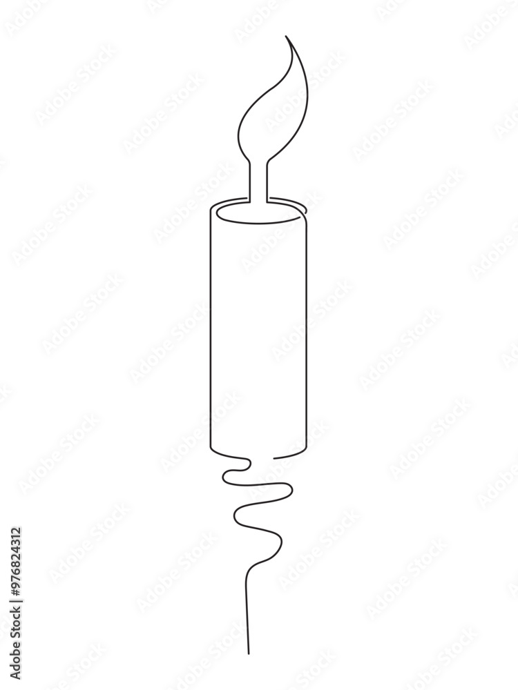 Line art hand drawn lighted candle isolated on white background (backdrop). Holidays. Objects. Celebration. Vector illustration. Line art hand drawn lighted candle isolated on white background (backdrop). Holidays. Objects. Celebration. Vector illustration.