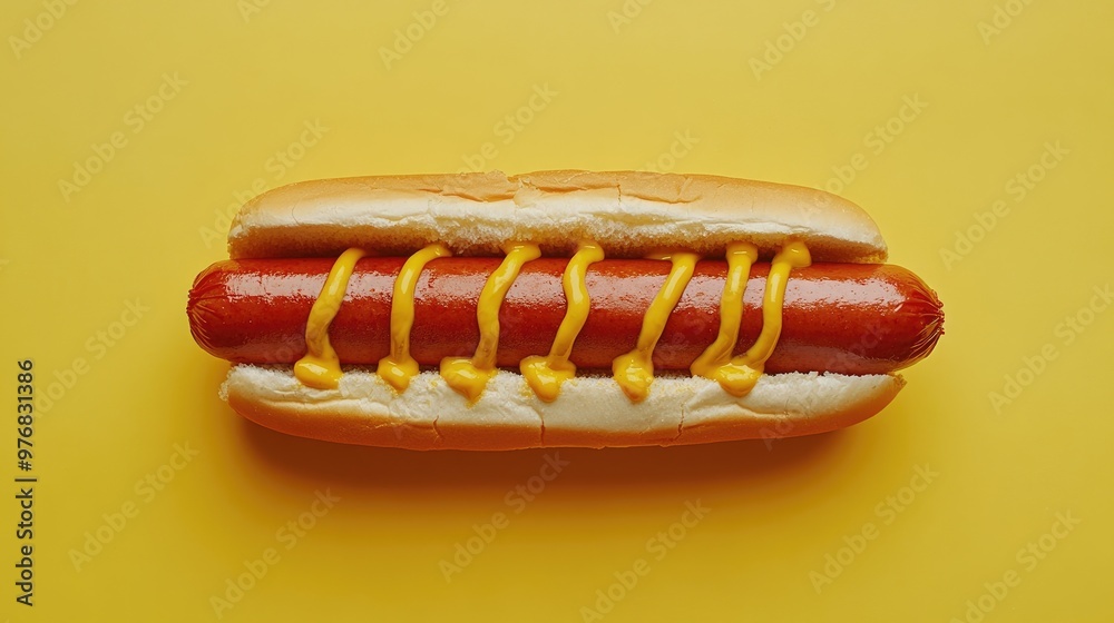 flat lay of a hot dog flat lay of a hot dog