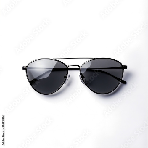 Classic Aviator Sunglasses Frame isolated on white background photo