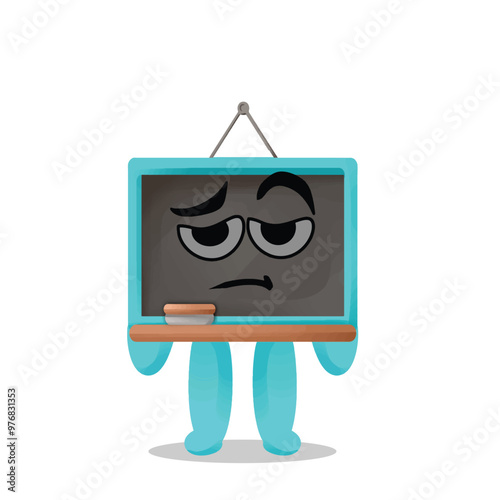 chalkboard mascot tired expressing boredom