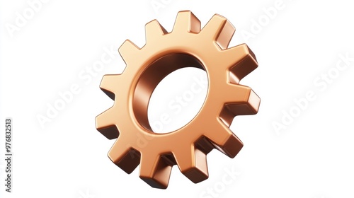 gear icon. Teamwork concept. Technical support illustration, isolated on white background. Cartoon realistic cogwheel