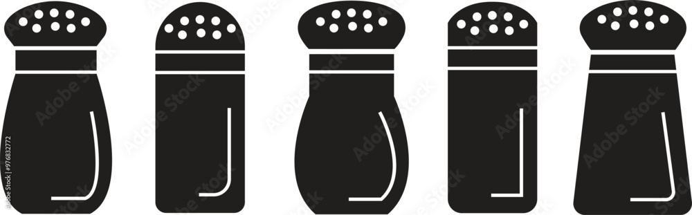 Set of salt shaker icons in flat styles. Baking and cooking ingredient. Food seasoning. Kitchen utensil vectors. salt heap, salting hand, chips, food without sodium isolated on transparent background. Set of salt shaker icons in flat styles. Baking and cooking ingredient. Food seasoning. Kitchen utensil vectors. salt heap, salting hand, chips, food without sodium isolated on transparent background.