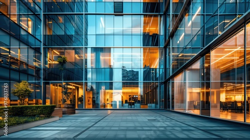 Elegant Modern Office Building Design Captivating Glass Architecture with Intricate Details