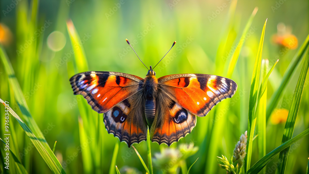 Obraz premium Butterfly Polowiec Szachownica sitting on a meadow, butterfly, insect, polowiec szachownica, nature, meadow, colorful