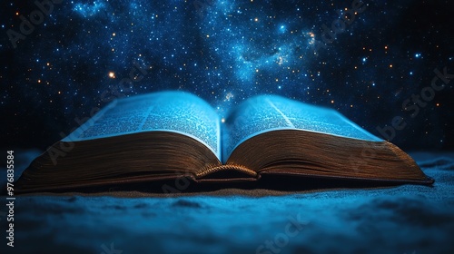 Open Book Under a Starry Night