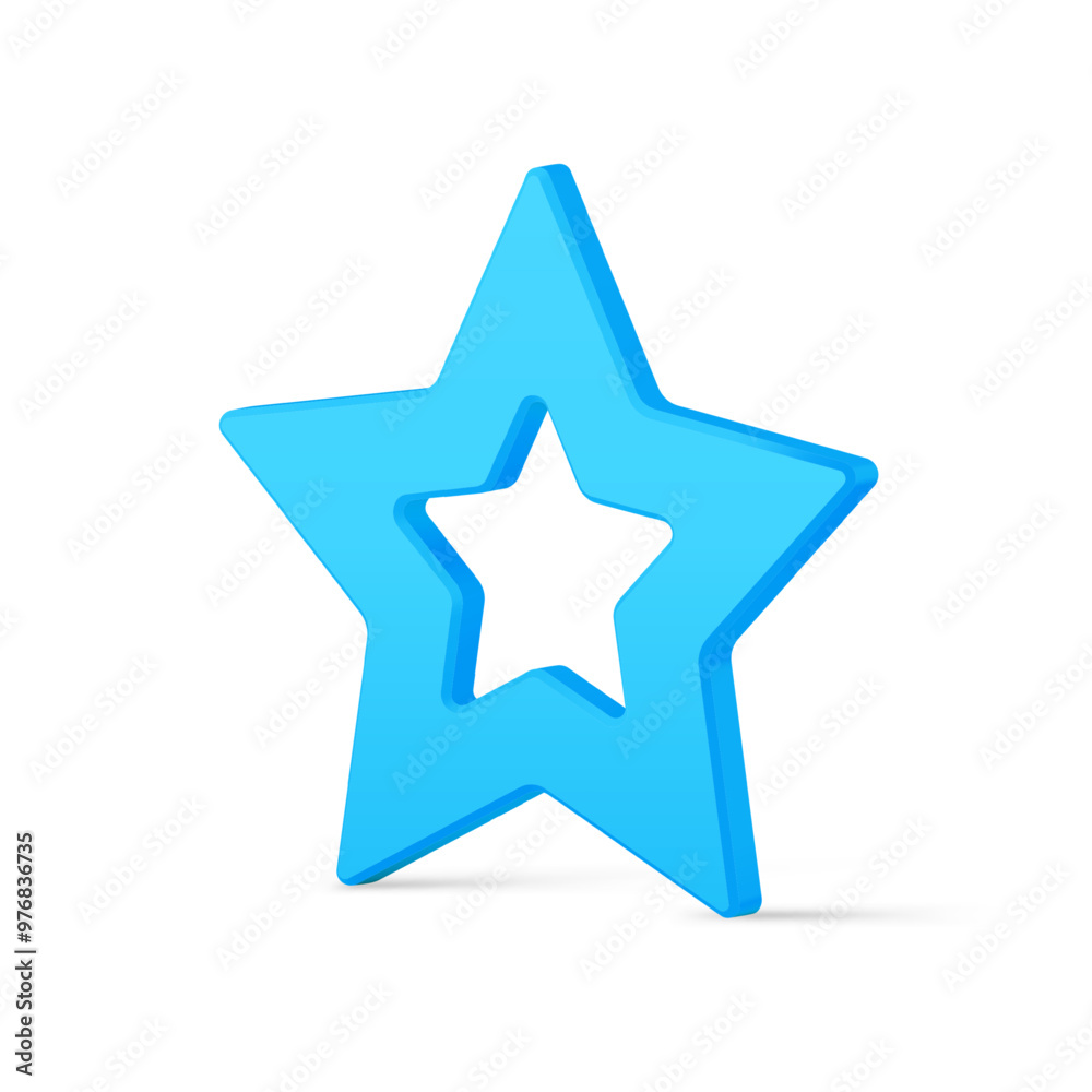 Luxury blue star frame isometric symbol of award, achievement jewelry 3d template vector illustration. Bright glossy expensive Christmas tree bauble realistic toy decorative design isolated Luxury blue star frame isometric symbol of award, achievement jewelry 3d template vector illustration. Bright glossy expensive Christmas tree bauble realistic toy decorative design isolated