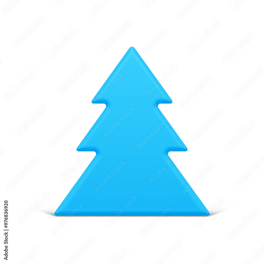 Minimalist slim luxury blue Christmas tree curved triangle decorative design isometric vector illustration. Expensive Xmas spruce realistic bauble festive winter holiday celebrating isolated Minimalist slim luxury blue Christmas tree curved triangle decorative design isometric vector illustration. Expensive Xmas spruce realistic bauble festive winter holiday celebrating isolated