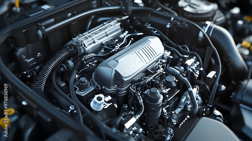 Wallpaper Mural Modern Car Engine Closeup  Automotive Technology  Detailed View  Mechanical Parts Torontodigital.ca