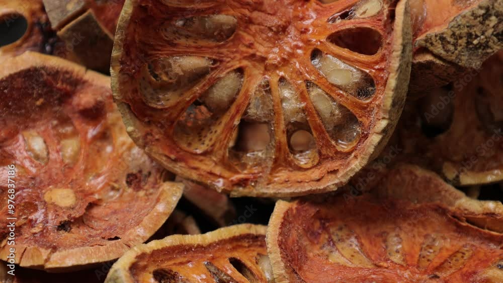 close up of dried quince fruit 
