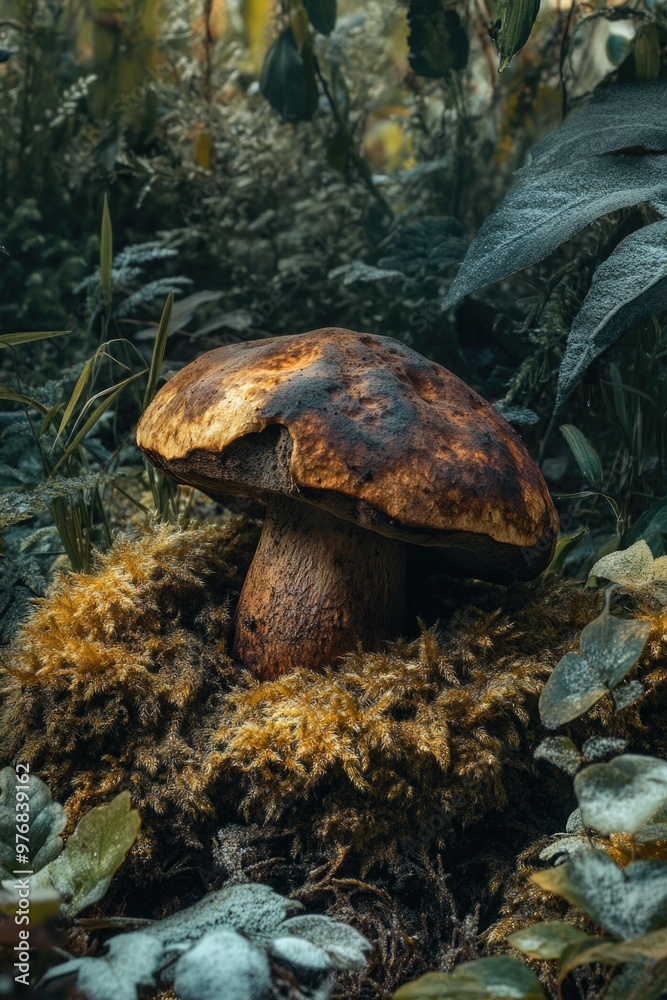 Fototapeta premium Mushroom on Moss Pile