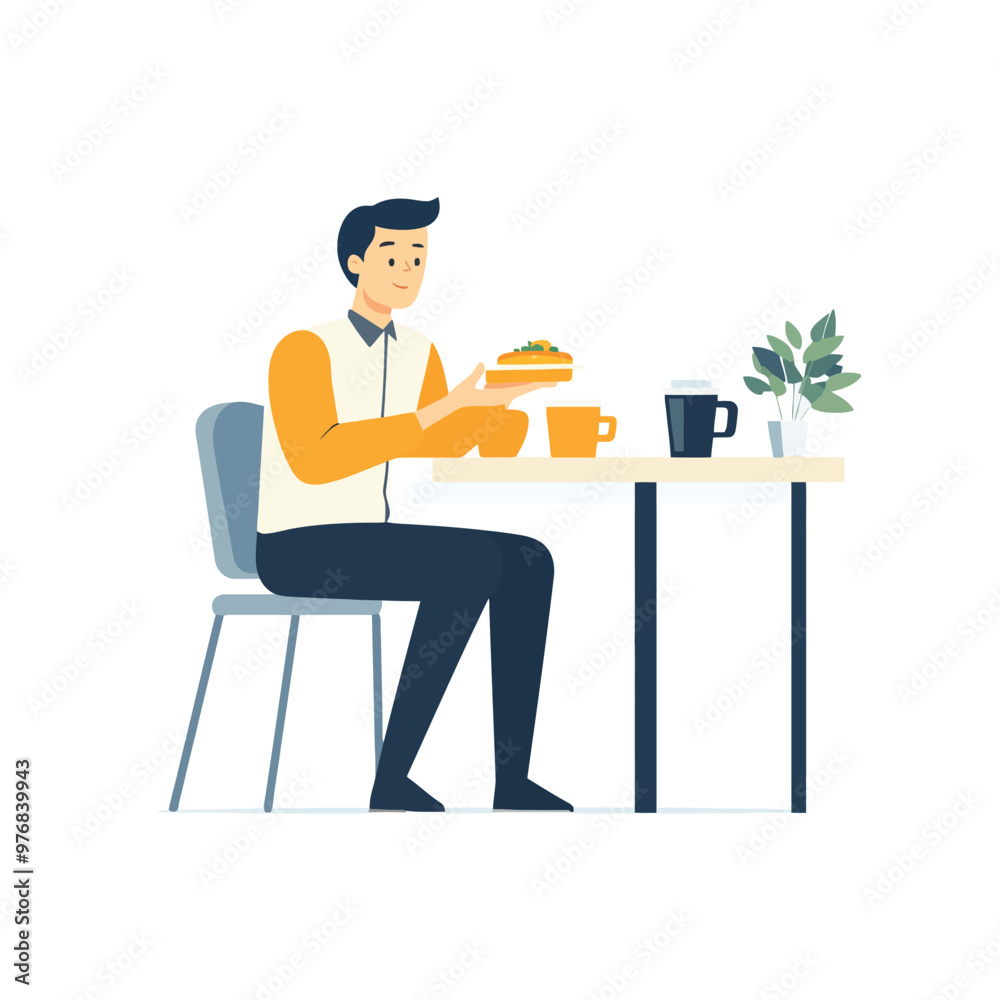 A man working on computer while drinking coffee A man working on computer while drinking coffee