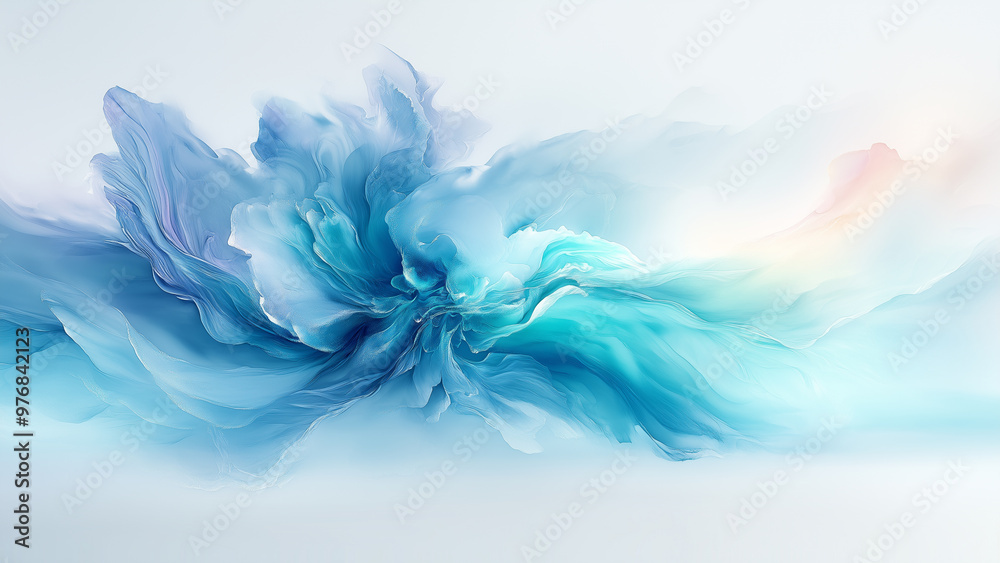 Fluid Marble: Cyan and Green Abstract Glass Design Fluid Marble: Cyan and Green Abstract Glass Design