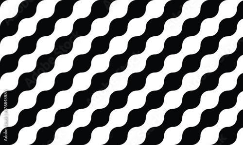 Wavy stripe pattern. Bold diagonal pattern in black and white, ideal for backgrounds, textiles, and graphic design projects. Abstract backgrounds. vector illustration
