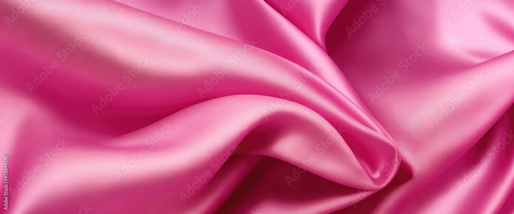 Obraz premium Luxurious Pink Silk Fabric with Elegant Rich Folds