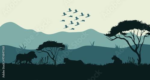 21-29 may-Animal Silhouettes in a Nature Scene