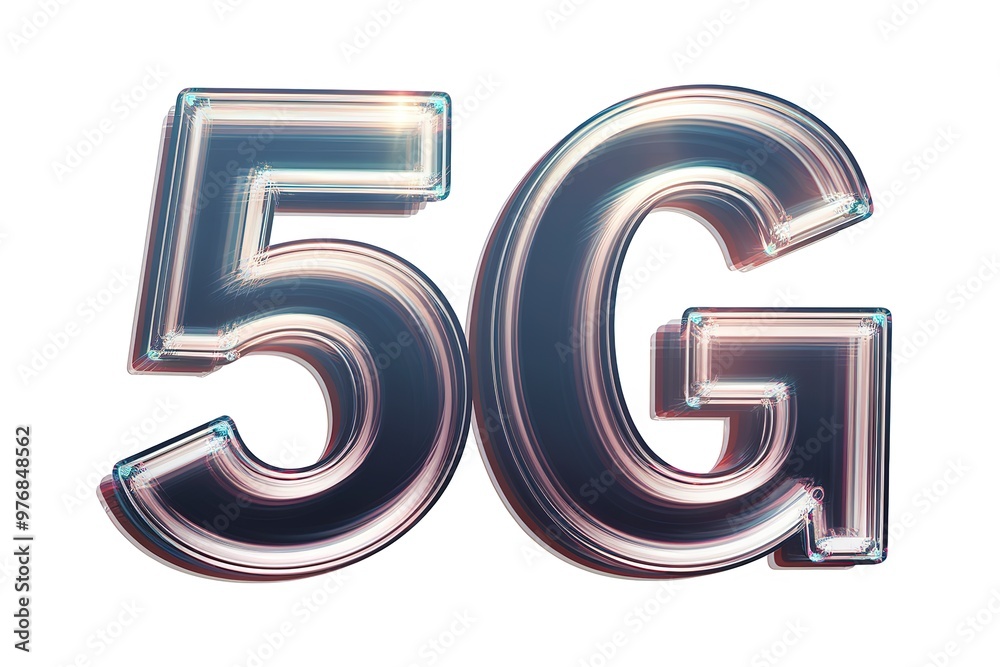 display of the number 5G, isolated on a white background display of the number 5G, isolated on a white background