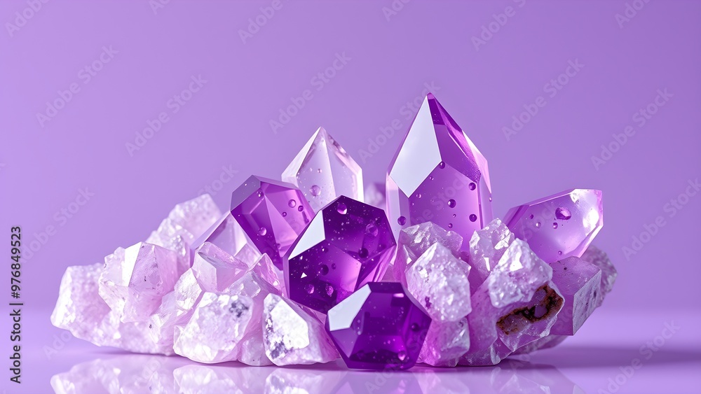 Amethyst and Quartz Crystals: Color Contrast Amethyst and Quartz Crystals: Color Contrast