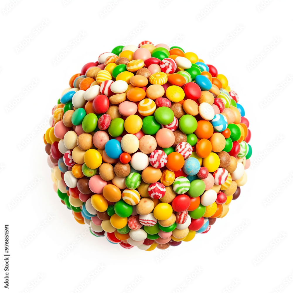 Ball of Colorful Candies on White Background Ball of Colorful Candies on White Background