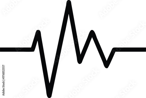Heartbeat Line on white background. Pulse Rate. Heart line icon. Vector illustration