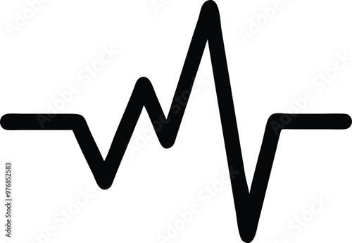 Heartbeat Line on white background. Pulse Rate. Heart line icon. Vector illustration