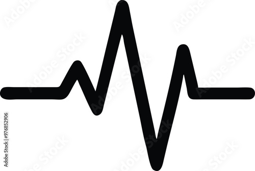 Heartbeat Line on white background. Pulse Rate. Heart line icon. Vector illustration