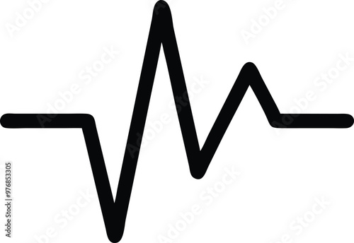 Heartbeat Line on white background. Pulse Rate. Heart line icon. Vector illustration