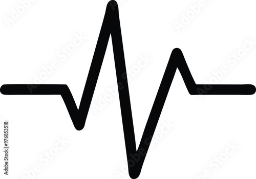 Heartbeat Line on white background. Pulse Rate. Heart line icon. Vector illustration